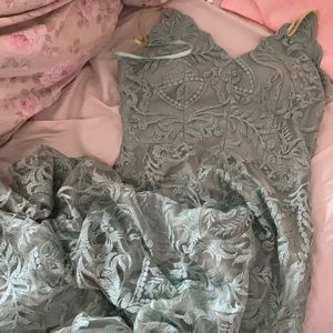 Sage green prom dress